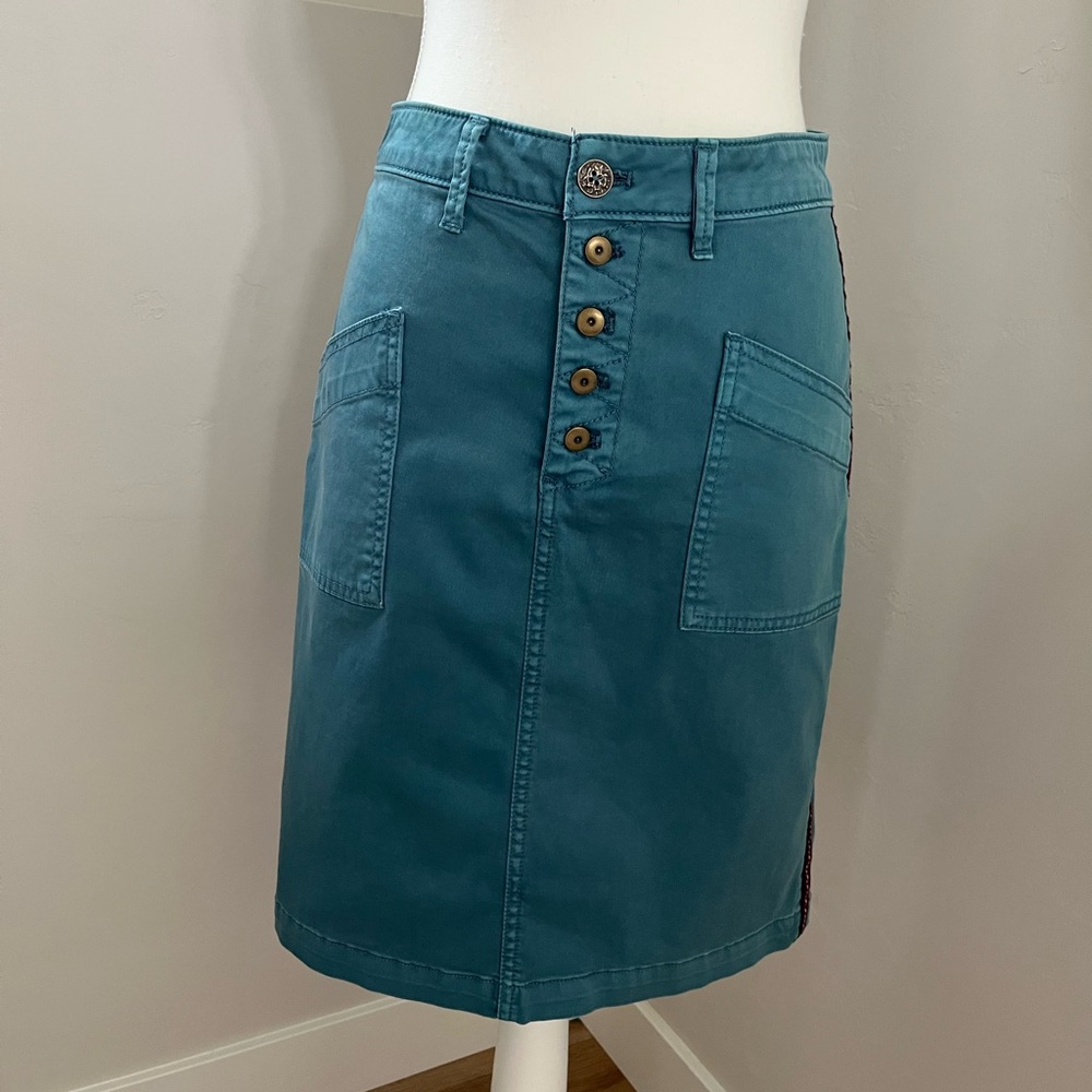Pilcro and the Letterpress (by Anthropologie) Blue Skirt with Preppy Stripe